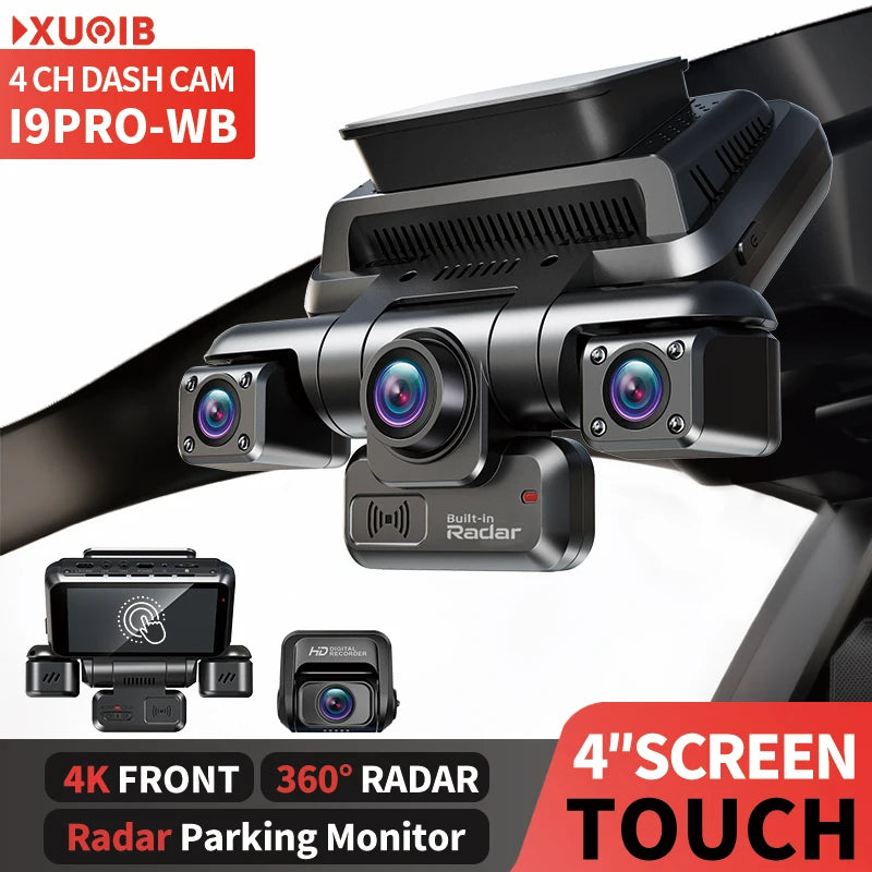 XUOIB 4CH GPS Dash Cam i9pro-wb with 4K & 24H Parking Monitor