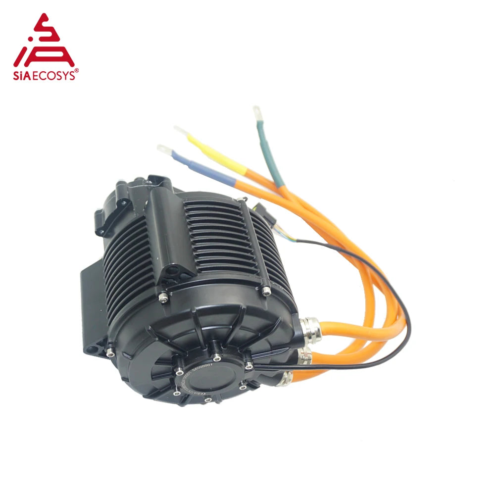 QSMOTOR QS165 60H 12kW IPM PMSM Mid Drive Motor with 1:2.37 Gearbox and 14T Sprocket Encoder and Hall Type