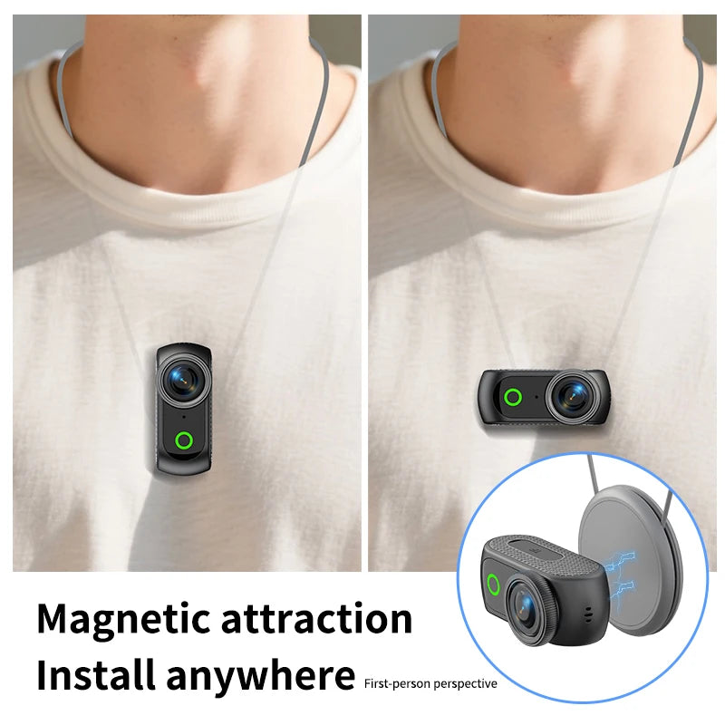 ANSVICAM 4K POV Camera — Magnetic Anti-Shake Vlog Cam with Case