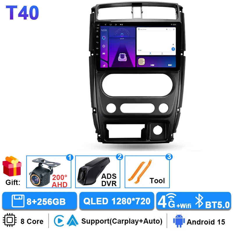 Android 15 Carplay Auto Car Radio For Suzuki Jimny 3 2005-2016 2017 2018 2019 Multimedia Player GPS Stereo DSP WiFi+4G Head Unit