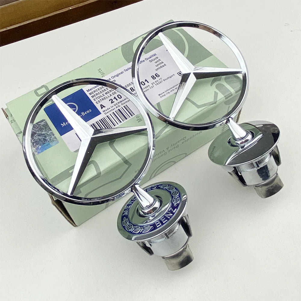 1pcs 44MM Chrome Car Star Hood Badge Front Emblem Logo for Mercedes Benz C E S Class W204 W205 W212 W213 W211 W220 W222 W223