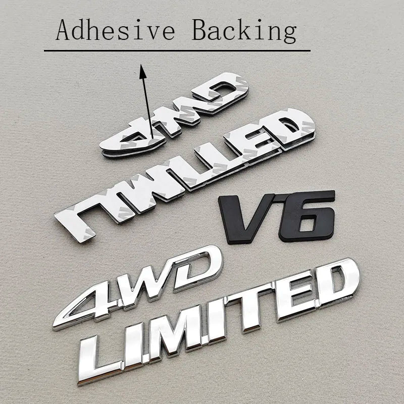 3D Metal Car Sticker Logo 4WD V6 V8 LIMITED Fender Side Badge Rear Trunk Emblem For Toyota LC150 LC200 4Runner Tundra Accessorie