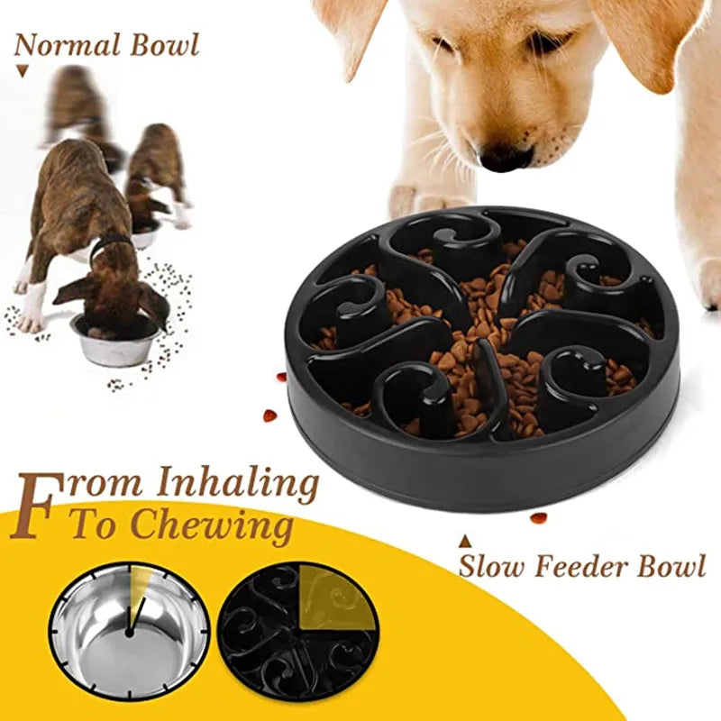 Round Maze Slow Feeder Dog Bowl - Non-Slip Puzzle Dish, 2 Sizes - photo 3