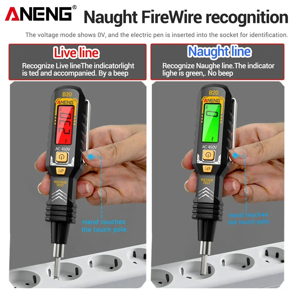 ANENG B20 Voltage Pen screwdriver dual head  11V~ 450V AC Voltage DetectionSmar Screwdriver Dual-use Slotted Cross Meter tools