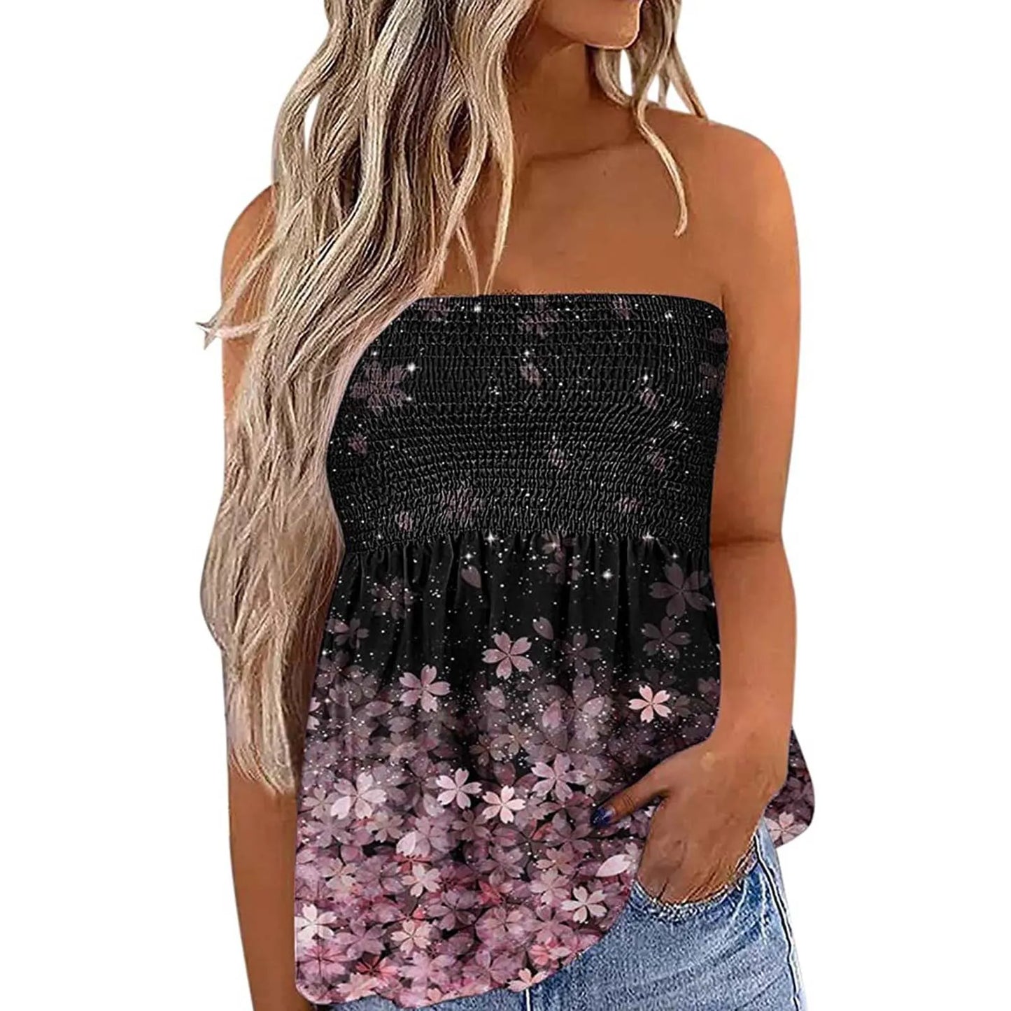 2026 Women Sexy Tube Top Summer Women Casual Tank Crop Tops Solid Color Elastic Design Backless Breathable Strapless Tops