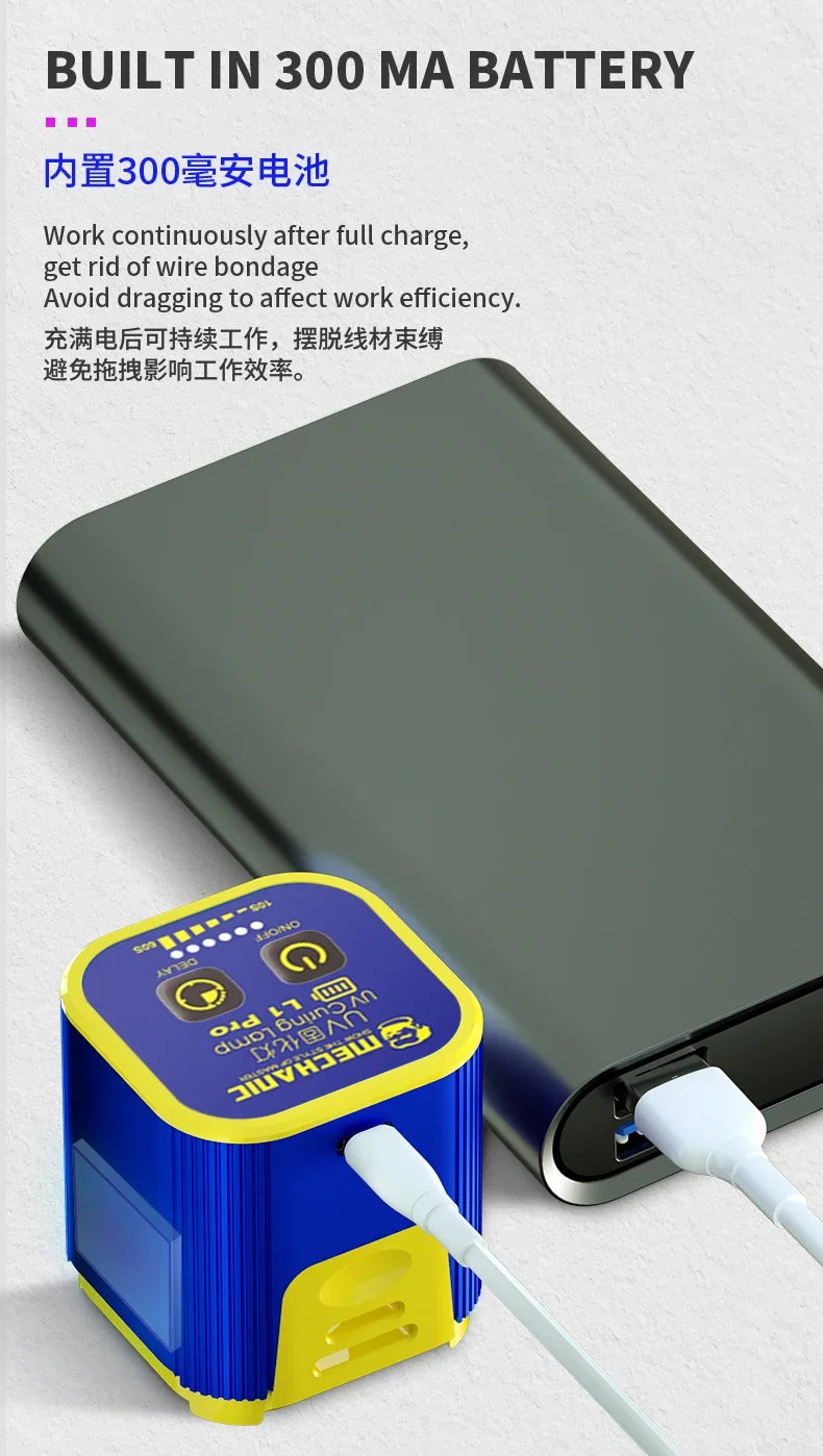 MECHANIC L1/L1 Pro UV Curing Lamp Intelligent Double Beads 7W High Power UV Curing Light  Motherboard UV Glue Curing Repair Lamp