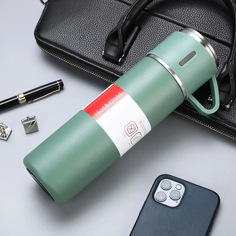 Free LOGO 3 In 1 set of  Thermos Mug Leak_Proof Travel Thermo Cup for Tea Water Coffee Thermo Cafe 500ML Double Stainless Steel