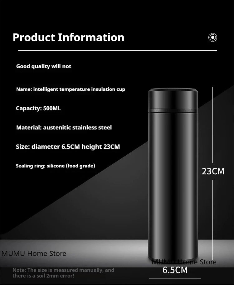 500ML Smart Thermos Bottle – LED Temperature Display Vacuum Flask | Insulated Sports Water Cup