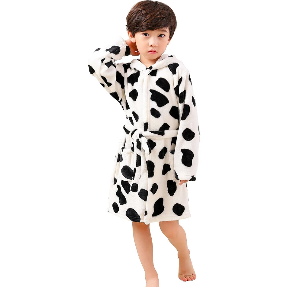 Kids Hooded Fleece Bathrobe - Cute Cartoon Robe for Boys and Girls - photo 8
