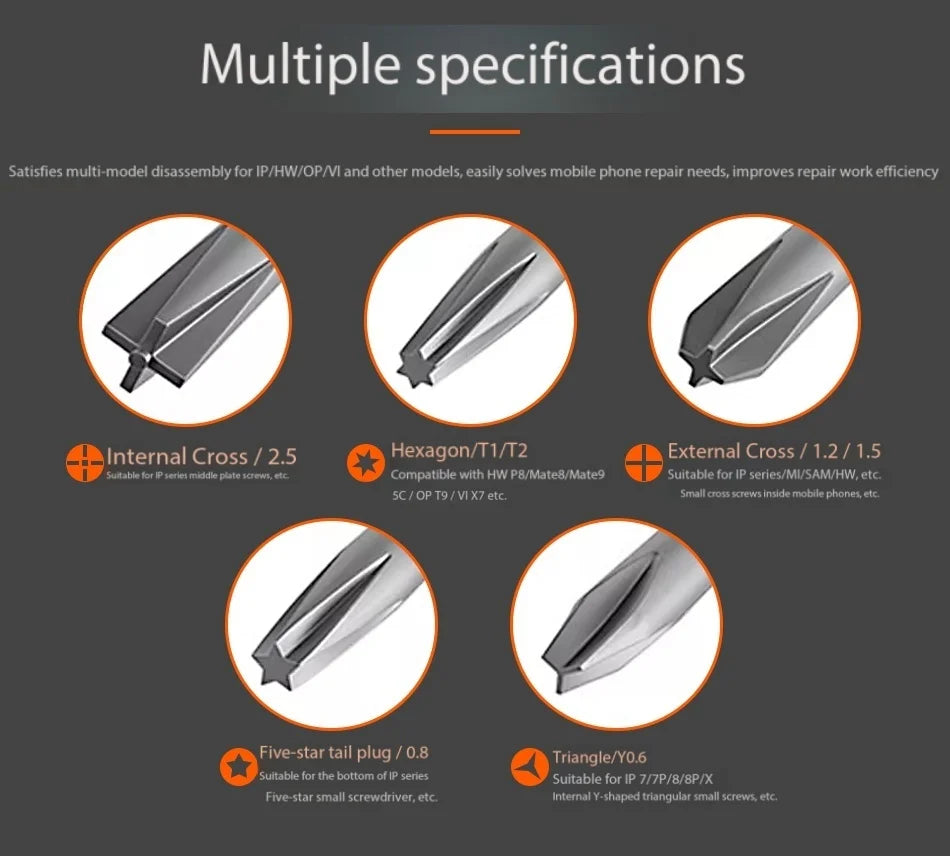 S2 Steel Precision Screwdriver Aluminum Alloy Non Slip Handle Magnetic Tip 360 Noise Reduction Bearing for iPhone Samsung Repair