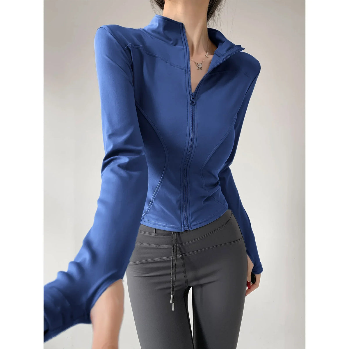 Women's Quick-Dry Yoga Jacket, Slim Zip-Up