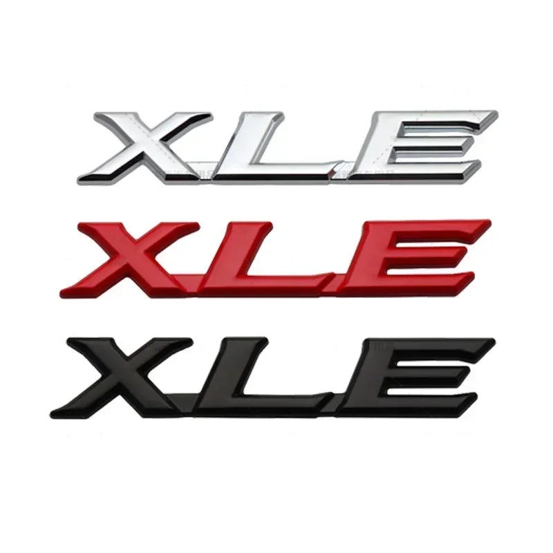 3D Metal XSE XLE SE LE Letters Rear Trunk Emblem Badge Car Sticker For Toyota CAMERY YARIS RAV4 COROLLA EX CROWN Accessories