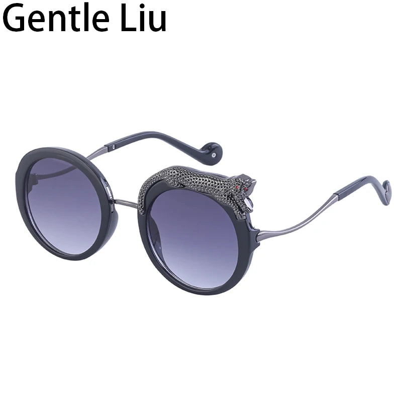 Round Steampunk Sunglasses for Women — Retro Metal Frame
