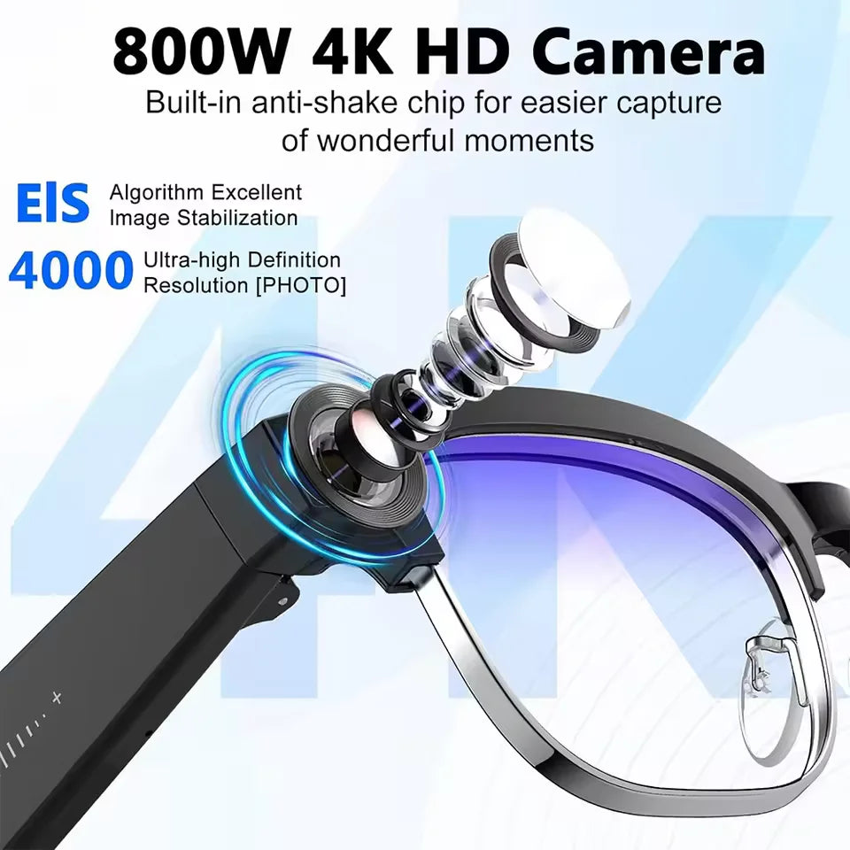 Smart Camera Glasses — 800W Photo & Video with Translation