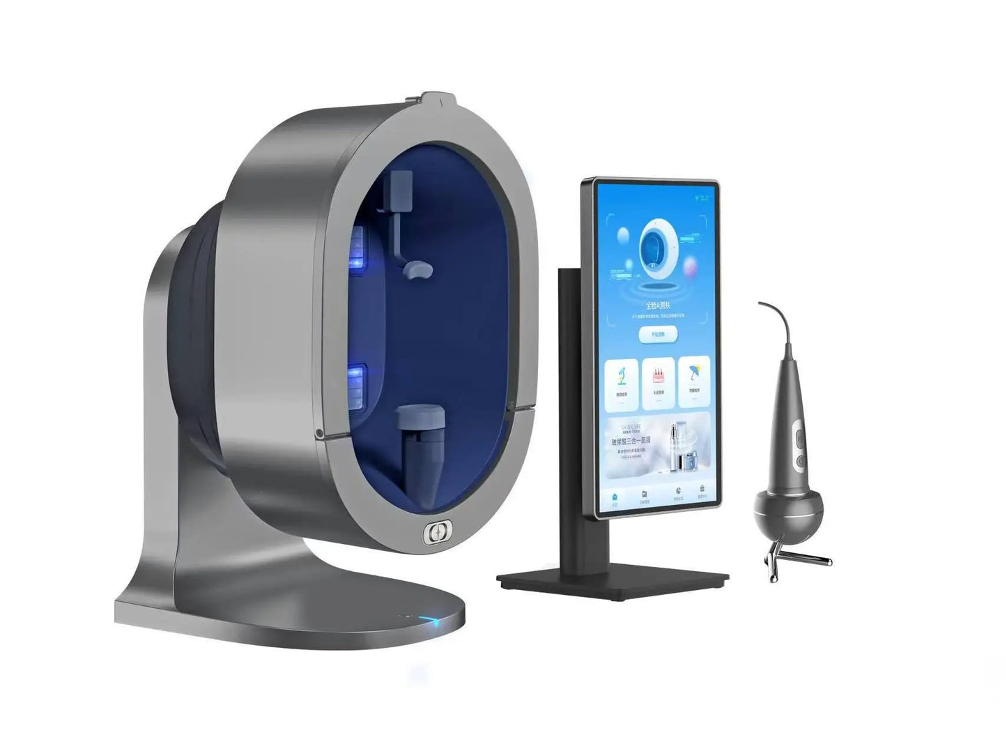 AI Hair Analysis 3D Facial Skin Analyzer Machine 15.6/21.5 Inch 8 Light Spectrum Skin Analysis Scanner For Business Beauty Care