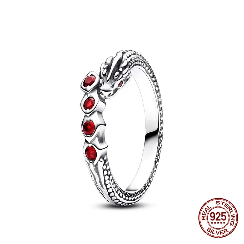 New in 925 Sterling Silver Sun and Moon Love Princess Zircon Oxide Enamel Heart Love Rings Fashion Fine Jewelry For Women Gifts