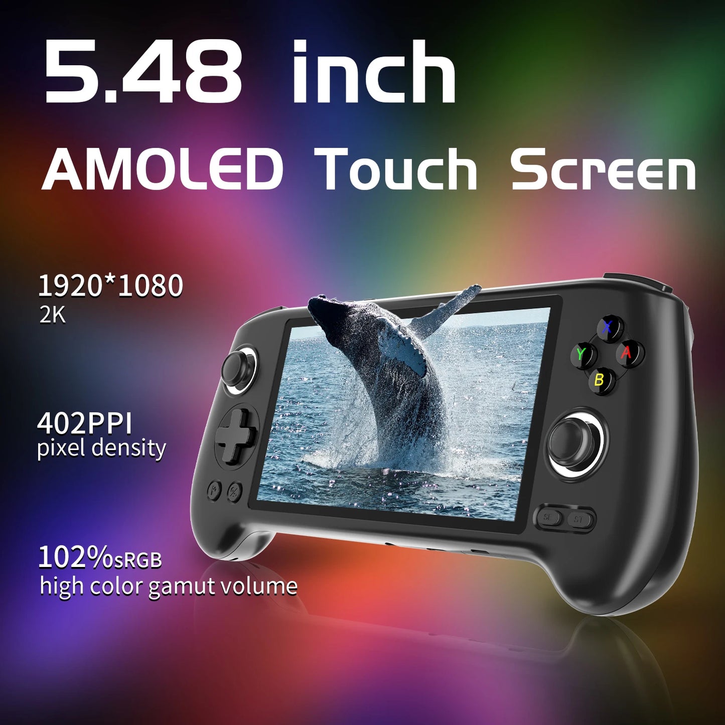 Anbernic RG556 Handheld Game Console Unisoc T820 Android 13 5.48 inch AMOLED Screen 5500mAh WIFI Bluetooth Retro Video Players