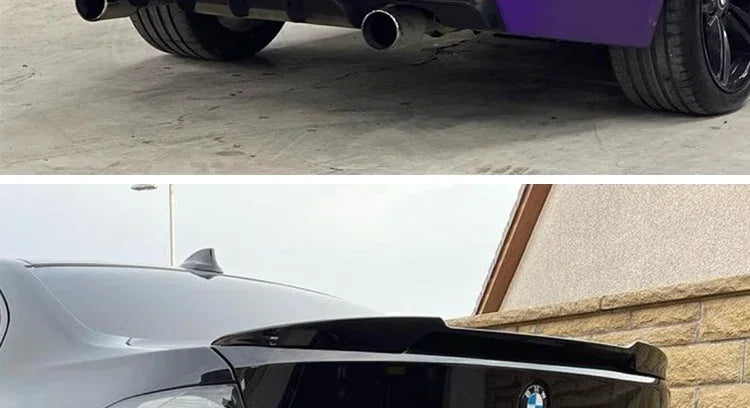 Carbon Fiber Rear Bumper Lip Trunk Wing MP M4 PSM Style Roof Spoiler Kit For BMW 3 Series F30 F31 F35 2026-2026 Gloss Black