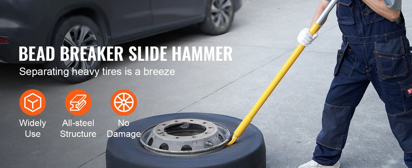 SucceBuy Tire Bead Breaker Slide Hammer Tire Slide Hammer Heavy Duty Steel Tire Changing Tool for Car Truck Trailer Tire Removal