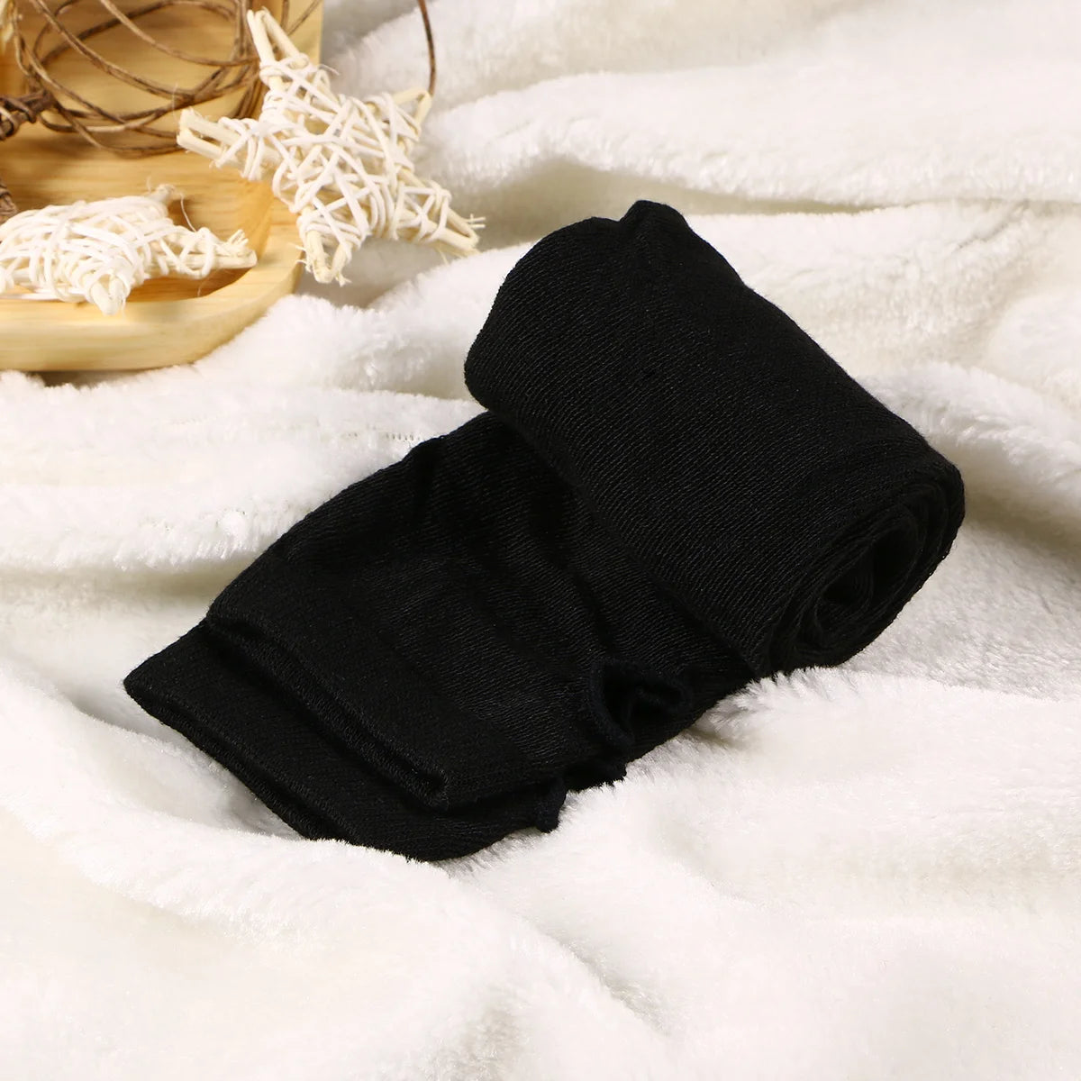 Women's Long Fingerless Arm Warmers - Black Knit Hand Sleeves - photo 5