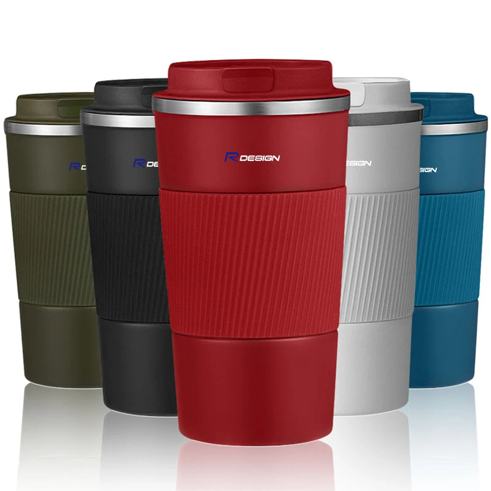 Car Badge Portable Stainless Steel Thermos Mug Coffee Cup Accessories For Volvo RDESIGN V60 XC60 XC60 XC90 XC90 C30 S80 XC40 S80
