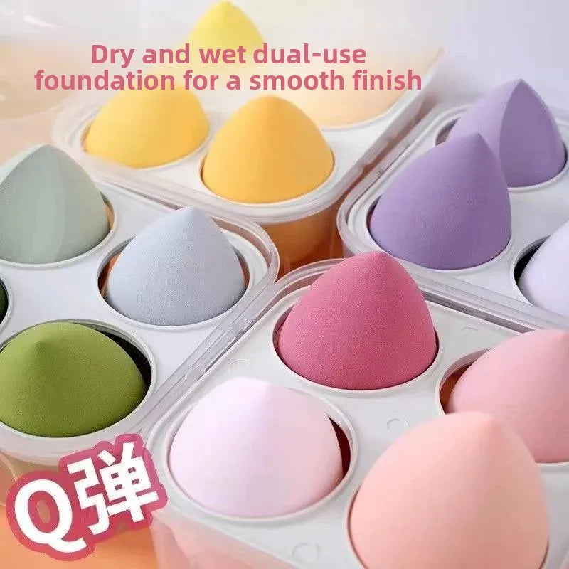 Makeup Sponge Set Dual Use for Liquid/Powder Foundation Beauty Egg Finger Sponges Cosmetic Puff Women Makeup Tools with Box