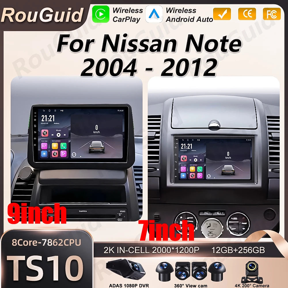 Android 16 Auto Car Radio For Nissan Note 2004 2005 2006 2007 2008 - 2012 Carplay Multimedia Player GPS Navigation DSP BT Stereo