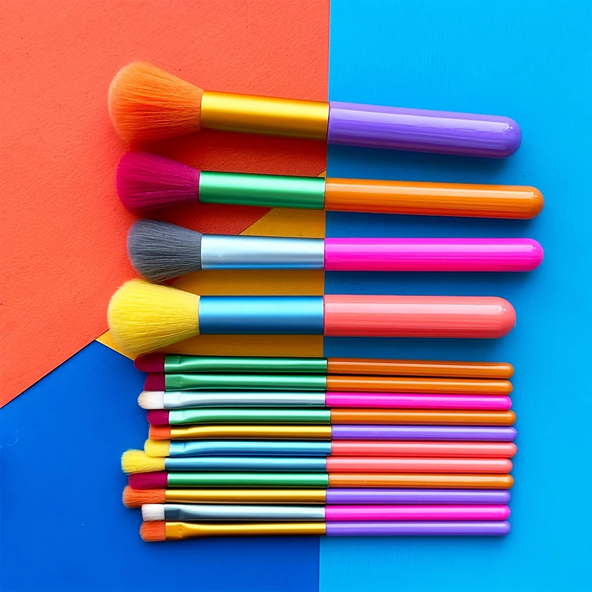 15-Piece Colorful Makeup Brush Set - Foundation, Contour & Eye Brushes - photo 4