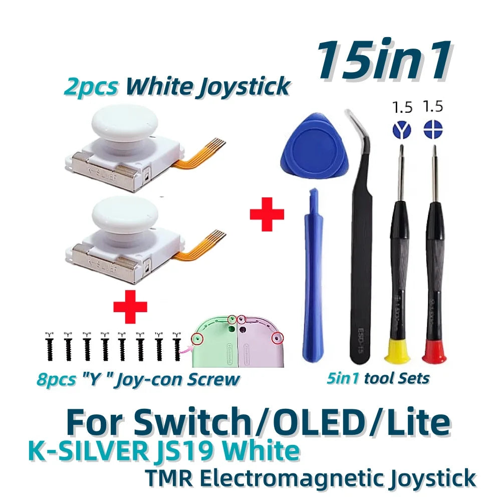 2/10pcs K-SILVER JS19 for Switch Joy-con TMR Joystick Replacement Magnetic Sensor 3D Analog Stick for Switch OLED