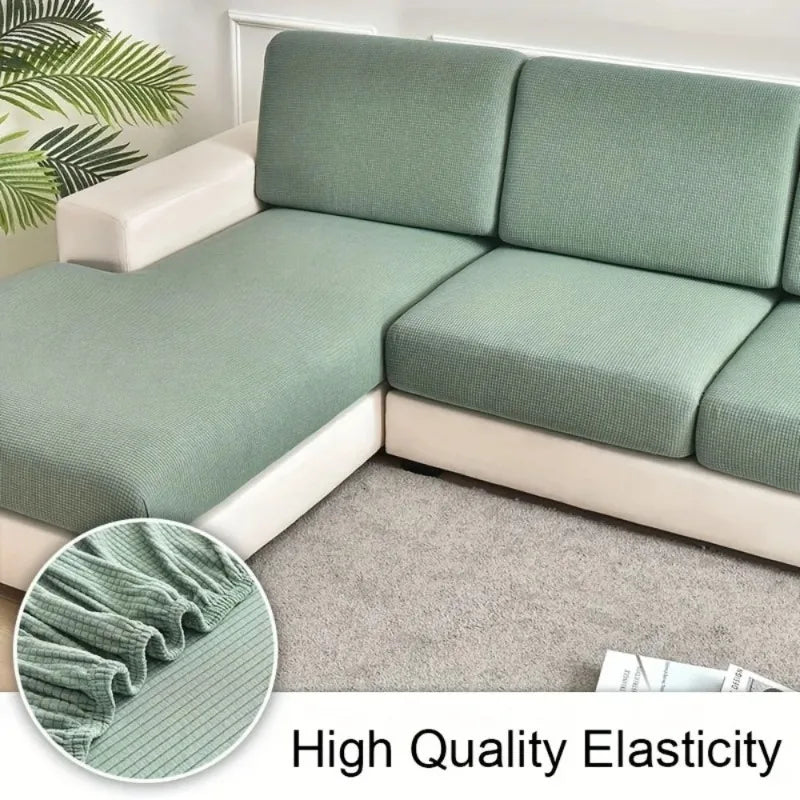 Waterproof Plain Sofa Cushion Cover Jacquard Elastic Sofa Slipcovers for Living Room Chaise Lounge L-shaped Sofa Seat Cover