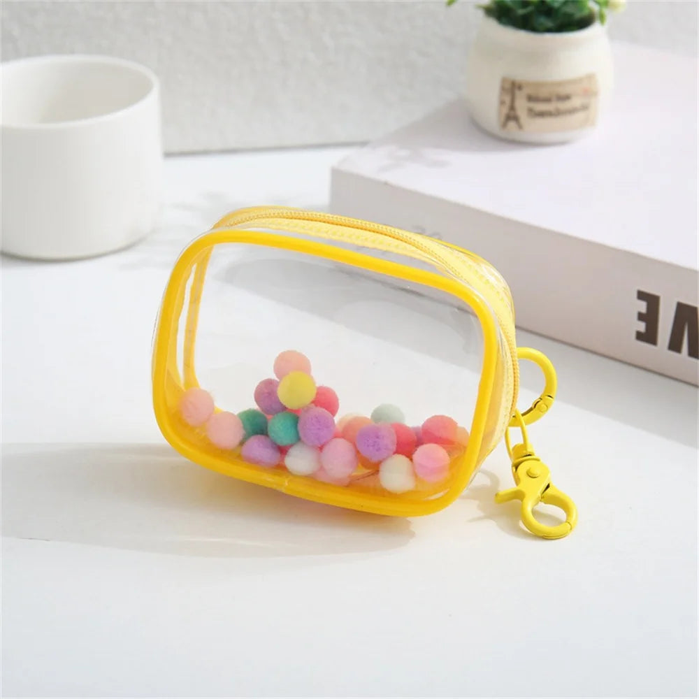 Storage Bag Small Square/Round Clear Lightweight Multipurpose Compact Case Dustproof Charger Protector Pouch Zipper Gift Bags