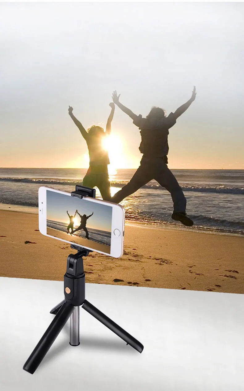 Portable Selfie Stick Tripod Mini Selfie Stick Bluetooth Remote Control Foldable Tripods For iPhone Xiaomi Huawei Shooting Live