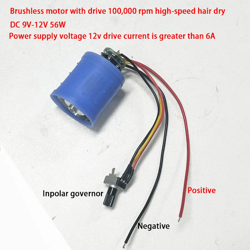 DC 9V 12V 24V 100000RPM Ultra-high Speed BLDC 3-Phase Brushless Motor Equipped w/ driver CNC Aluminum Alloy Impeller Ducted Fan