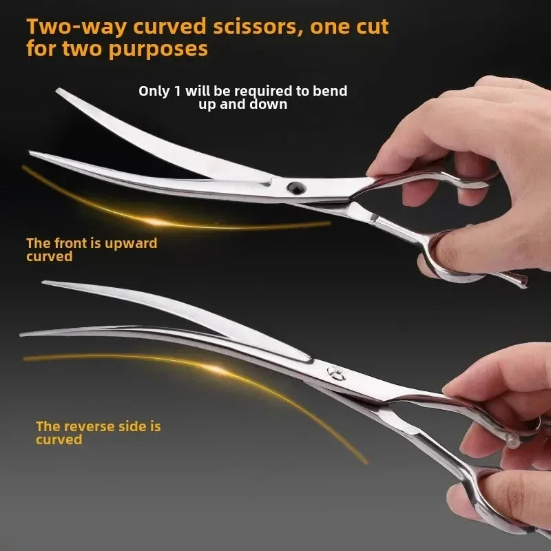 Pet Grooming Scissor Set - Trimming & Bent Haircut Shears