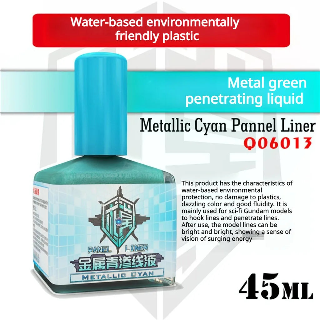 Q06001 45ML Metallic Panel Line Water Based Accent Color for Gundam Gunpla Mecha Doll Tank Plane Military Model Coloring Tool