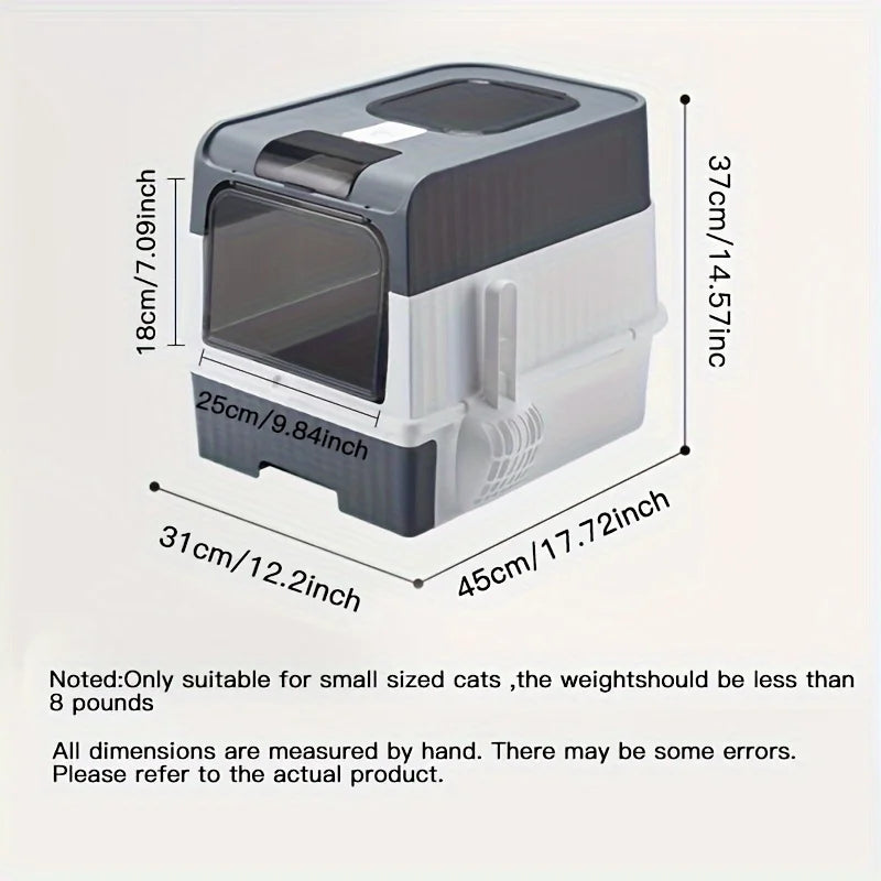 Enclosed Drawer-Style Cat Litter Box with Scoop – photo 2