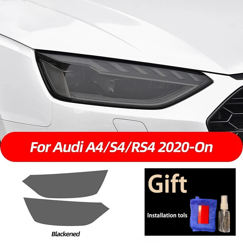 Smoked Black TPU Sticker Car Headlight Protective Film For Audi A3 8V S3 A4 B8 B9 A5 A6 S6 C8 A7 A8 D4 TT TTS Q3 Q5 Q7 Q8 RSQ8