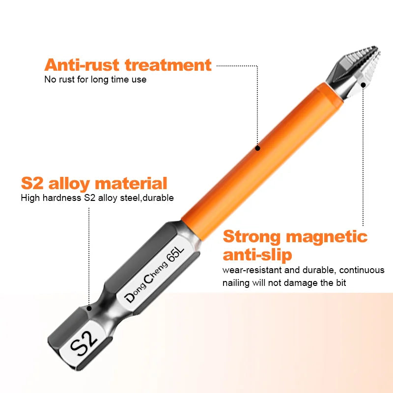 Anti Slip bits Magnetic Screwdriver bit Set S2 Alloy Steel Impact Resistance Hex Shank Alloy Steel Bits Suitable for Power Tools