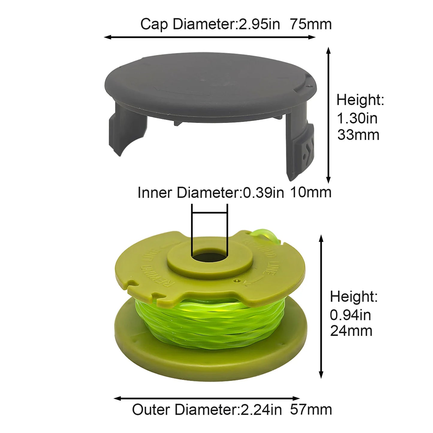 TSES 5~20Pcs Trimmer Spool Line, Nylon String Trimmer Line Rope Strimmer Line Weed Whacker Head with Ryobi One Plus+ 18v 24v 40v