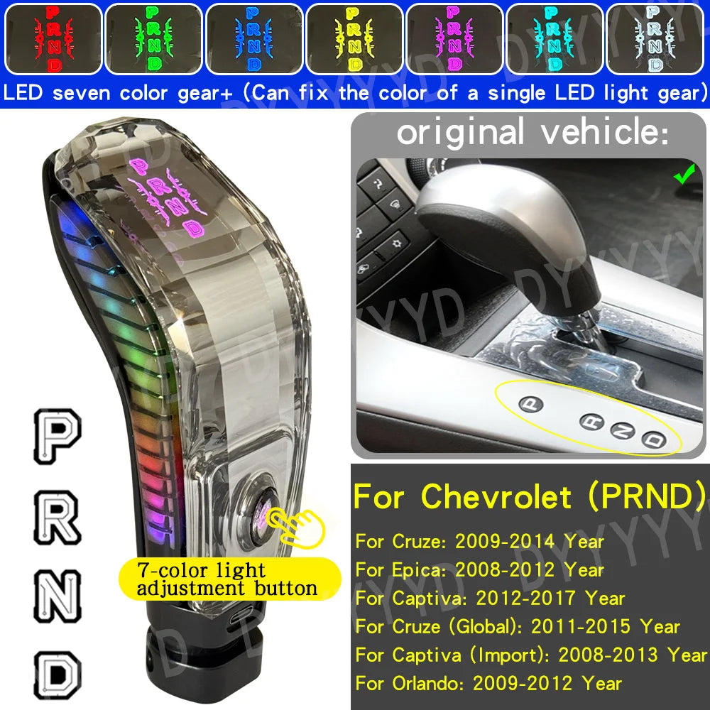 For Chevrolet Cruze Kopac Orlando Car Automatic Transmission New Leather Gear Stick Head Shift Gear Rod Shifter Gear Shift Knob