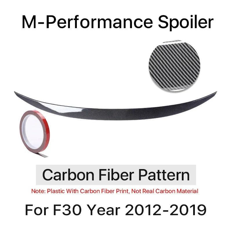 Carbon Fiber Rear Bumper Lip Trunk Wing MP M4 PSM Style Roof Spoiler Kit For BMW 3 Series F30 F31 F35 2026-2026 Gloss Black