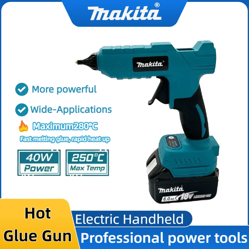 Cordless hot glue gun with digital temperature control