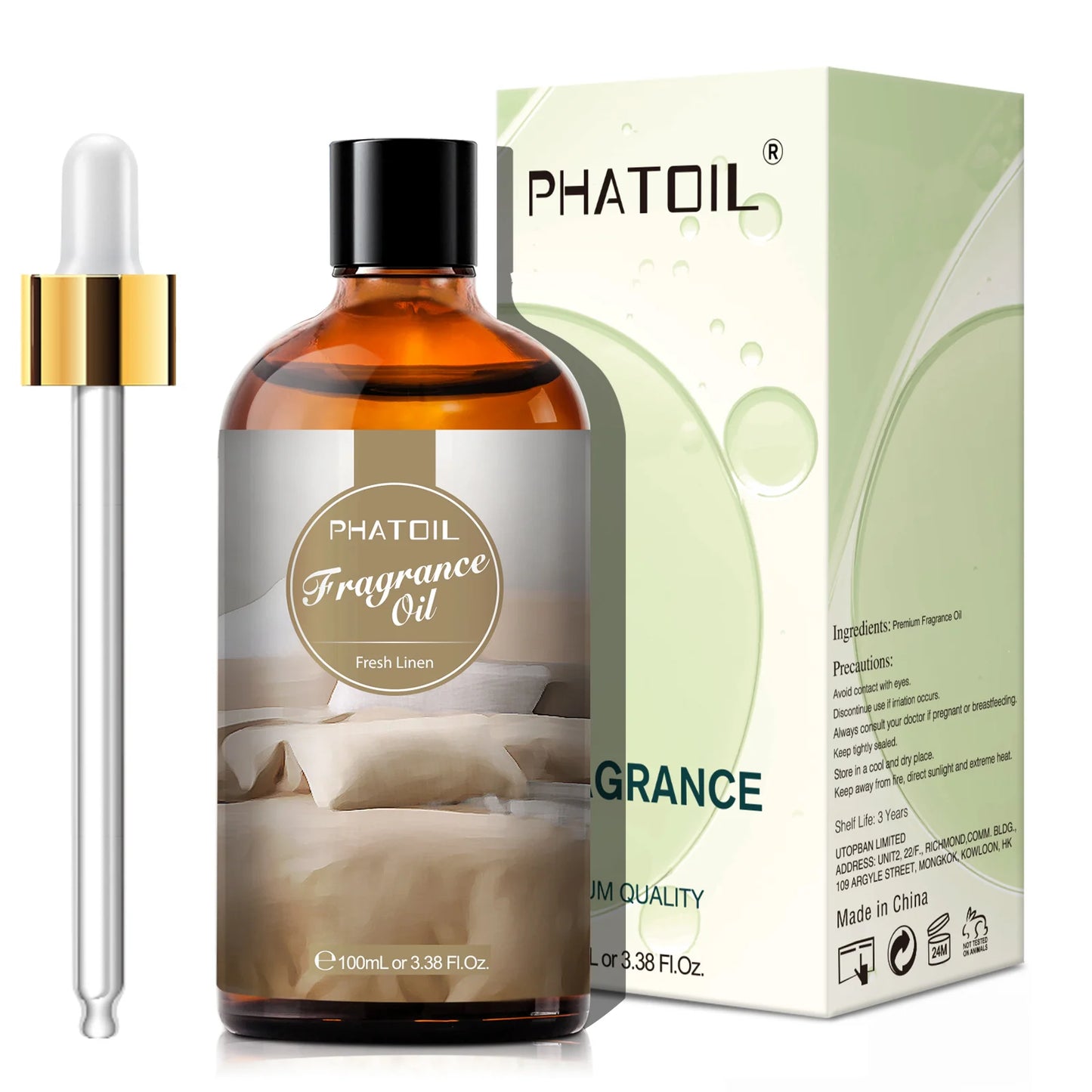 PHATOIL 100ml  White Musk Fragrance Essential Oil  Fresh Linen Honeysuckle Peach Orange Blossom for Aroma Candle Soap Making