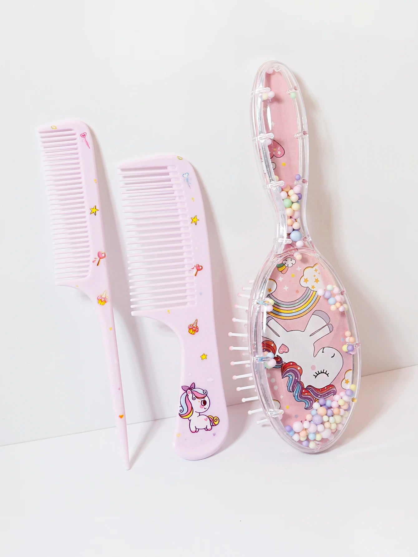 3pcs cartoon comb set, wet and dry dual-use, hair styling, suitable for any hair texture, gift set, special for real hair wigs