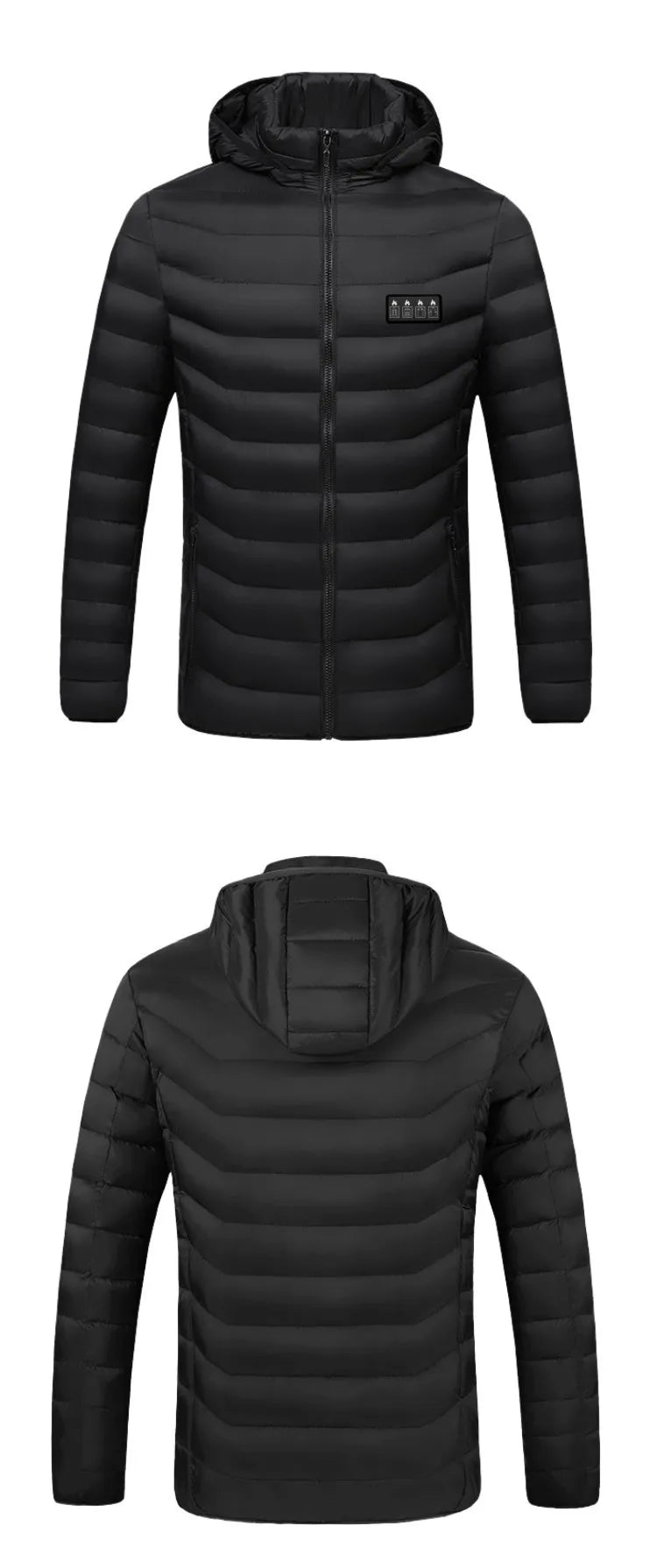 Men's Heated Hooded Winter Jacket, 21 Heating Zones