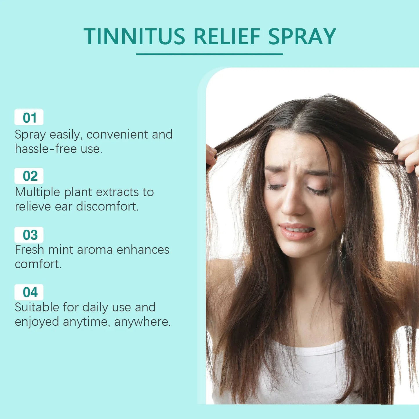 Tinnitus Relief Spray Improve Ear Ringing Discomfort Soothing Ear Itching Hearing Improvement Earwax Cleaner Anti Tinnitus Spray