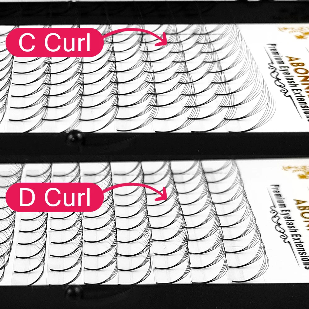 Abonnie 3D/4D/5D/6D Premade Volume Fans Fluffy Lashes Long Stem Russian Volume Eyelashes Extension All Size Fans