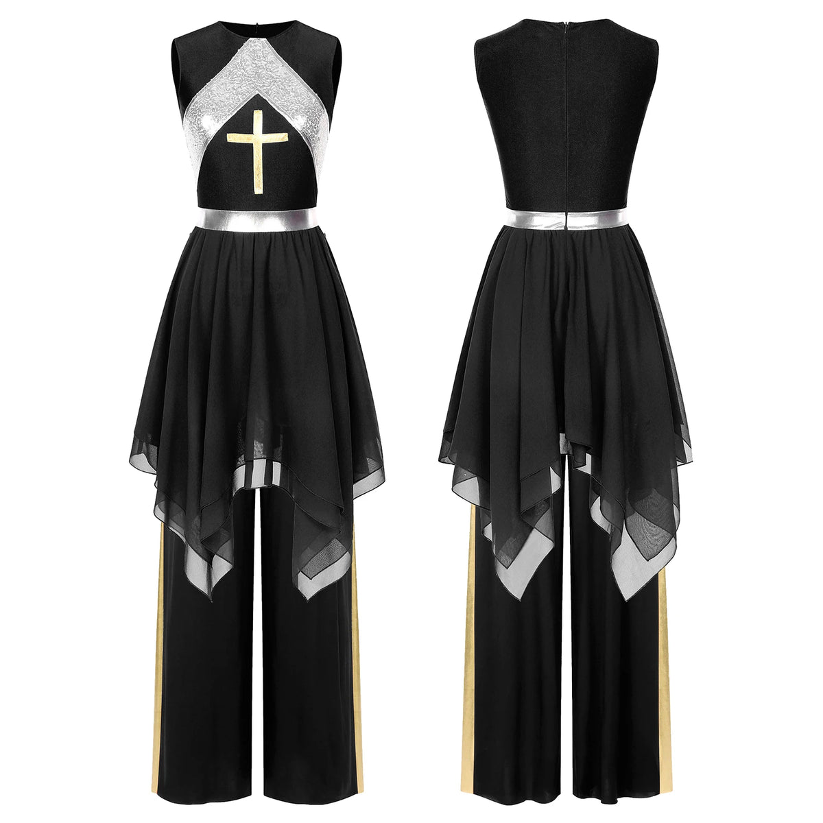 Women's lyrical mesh dress with pants set