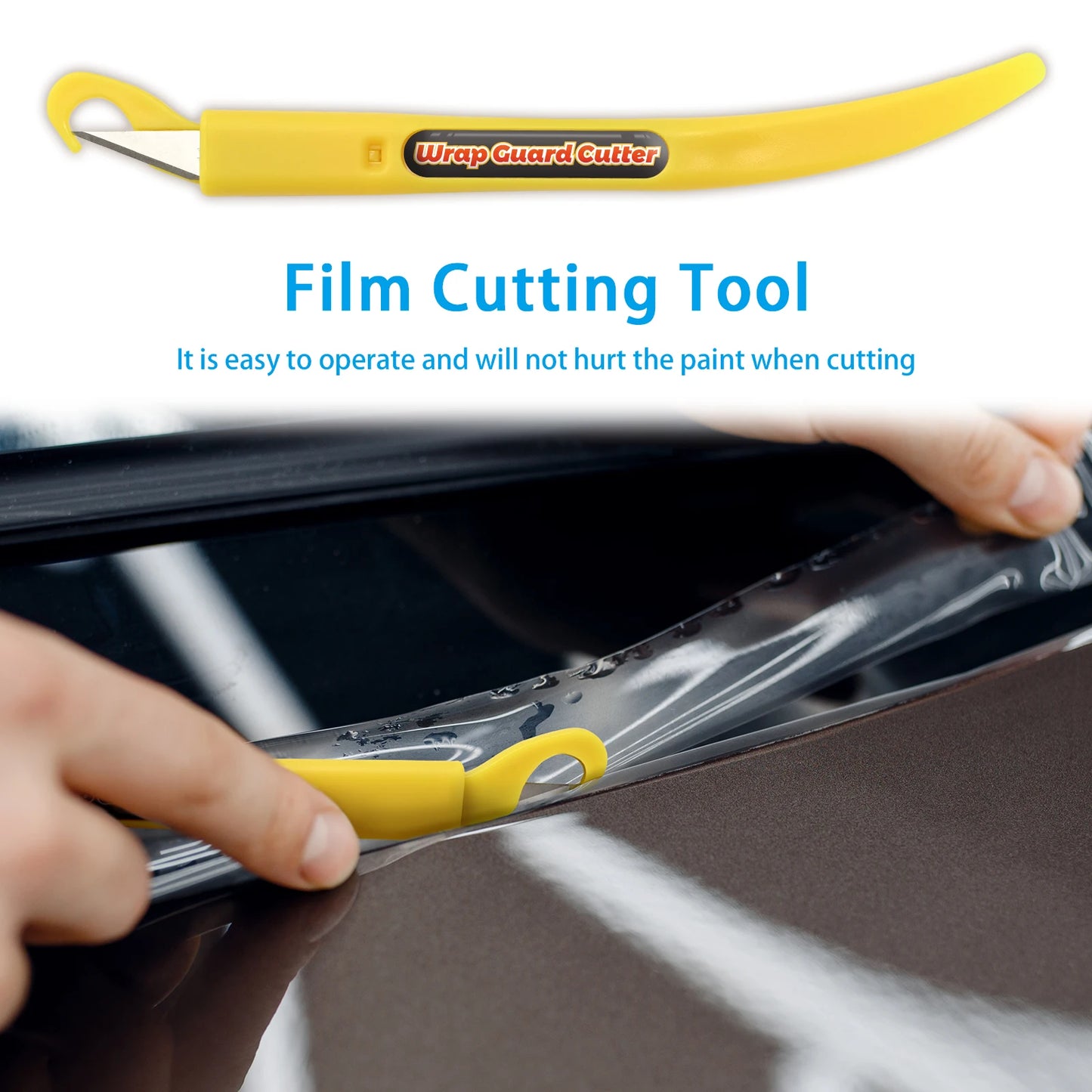 EHDIS 2pcs Carbon Fiber Wrap Guard Knife Cutter With 10pcs Blade Car Film Vinyl Detailing Squeegee Window Tint Cut Crafting Tool