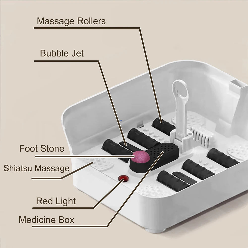 Collapsible Foot Spa Bath — Heated Massager with Bubbles